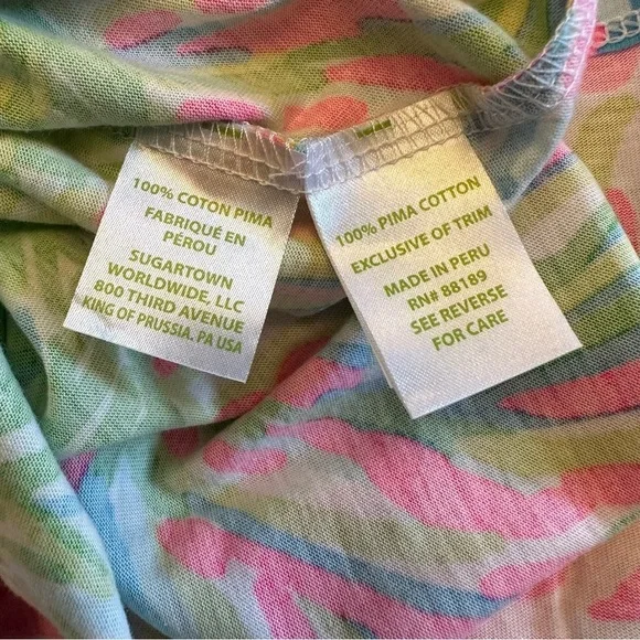 Lily Pulitzer Brewster Dress Coastal Neon Pink Green Sea Pattern Cotton Size XS - Picture 6 of 15